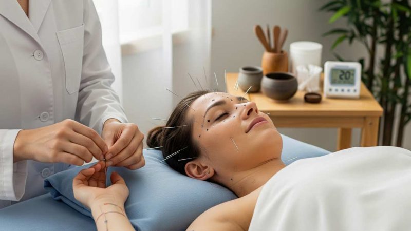 Sesión de acupuntura